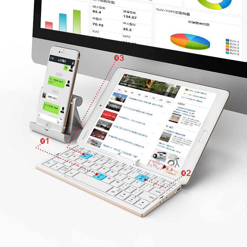 BOW Foldable Bluetooth Keyboard – Ultra-Portable Wireless Keyboard for Mobile, Tablet & Laptop (Rechargeable)